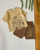 ست تیشرت و شلوارک نخ پنبه پو