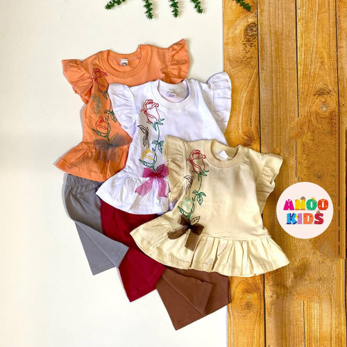 تاپ و شلوارک نخ پنبه دخترانه آلایاز