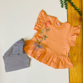 تاپ و شلوارک نخ پنبه دخترانه آلایاز