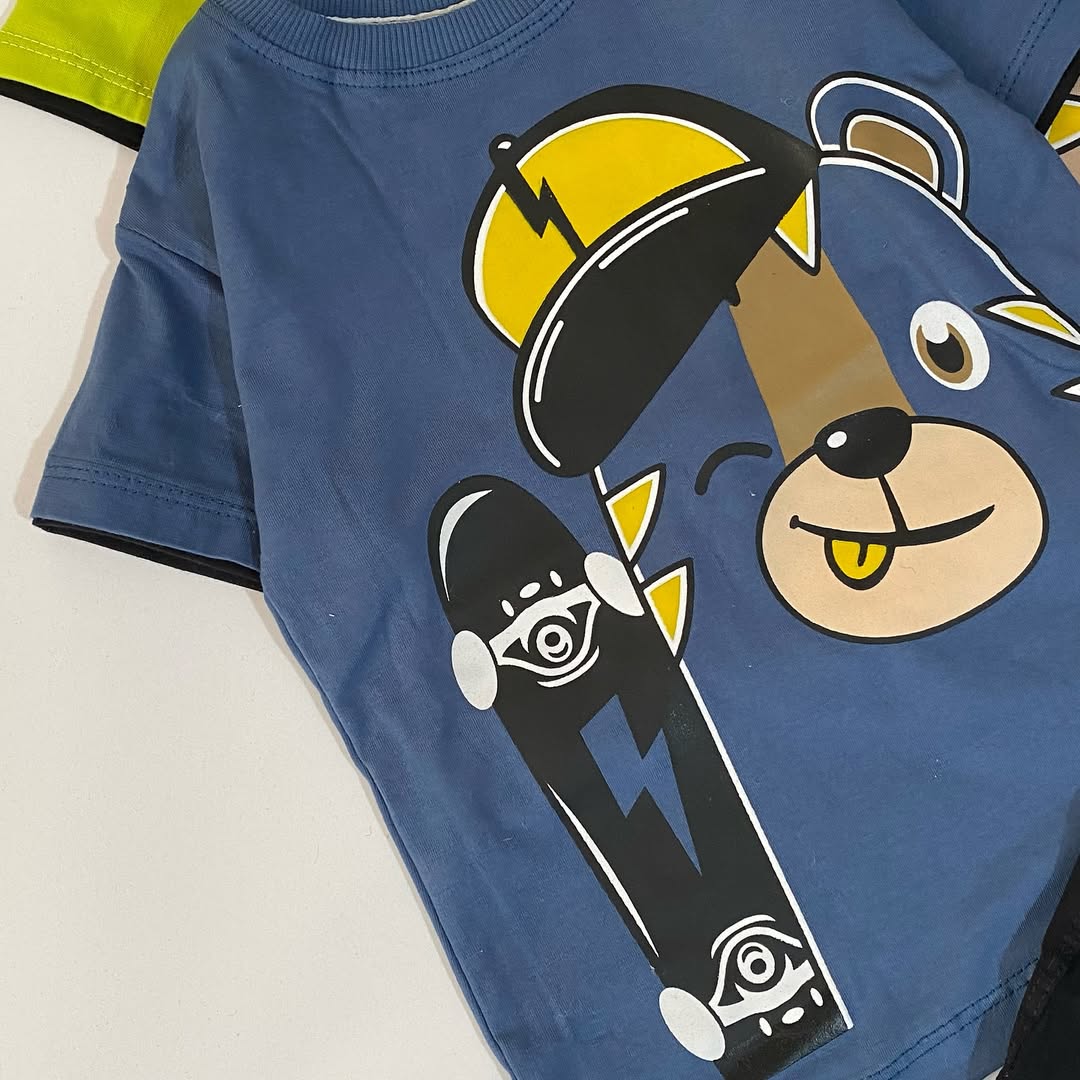 تیشرت و شلوارک نخ پنبه پسرانه تورتک