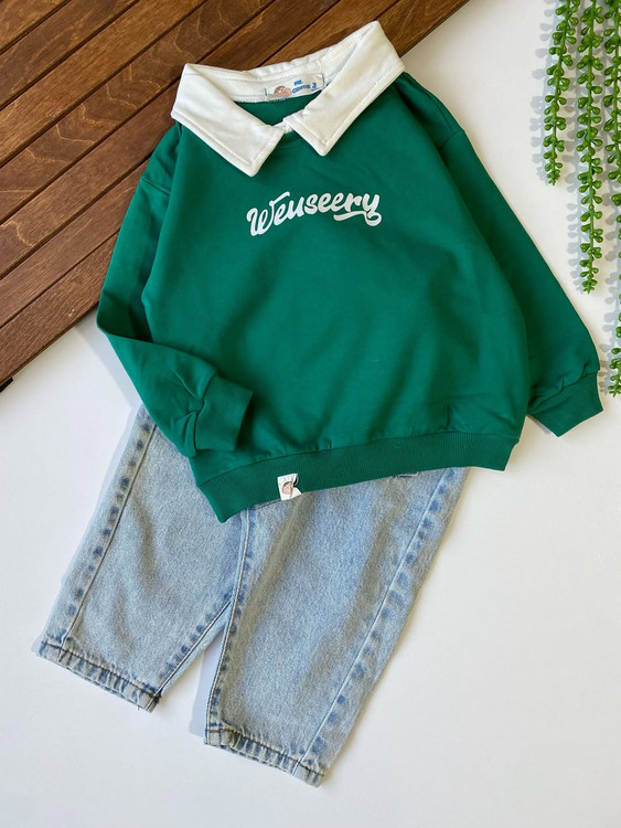 بلوز تک دو یقه پسرانه اسپرت