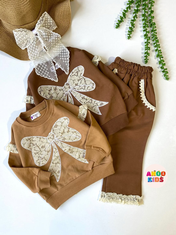 بلوز و شلوار دخترانه دانتل دوزی