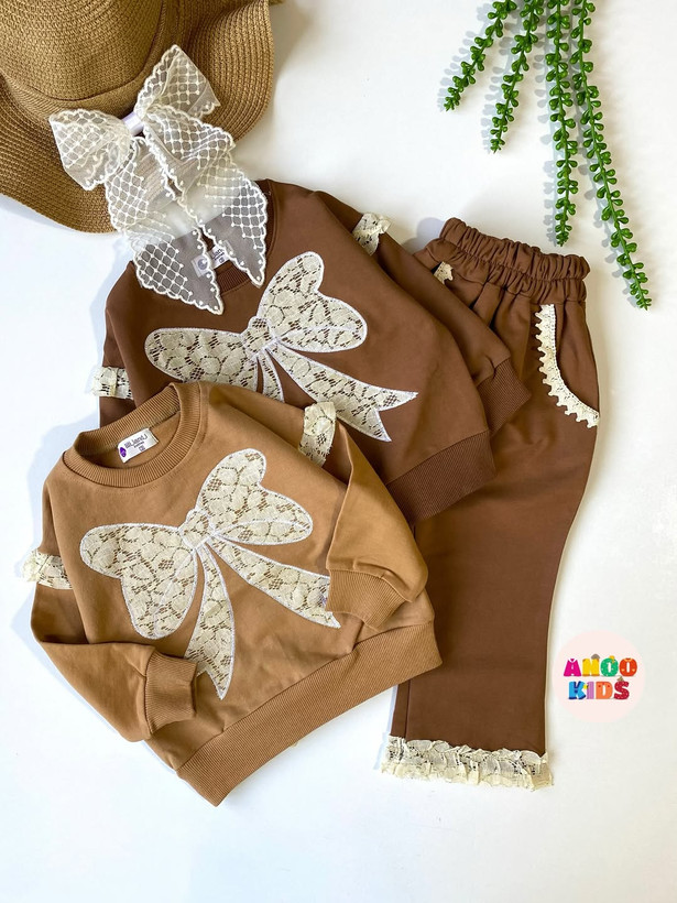 بلوز و شلوار دخترانه دانتل دوزی