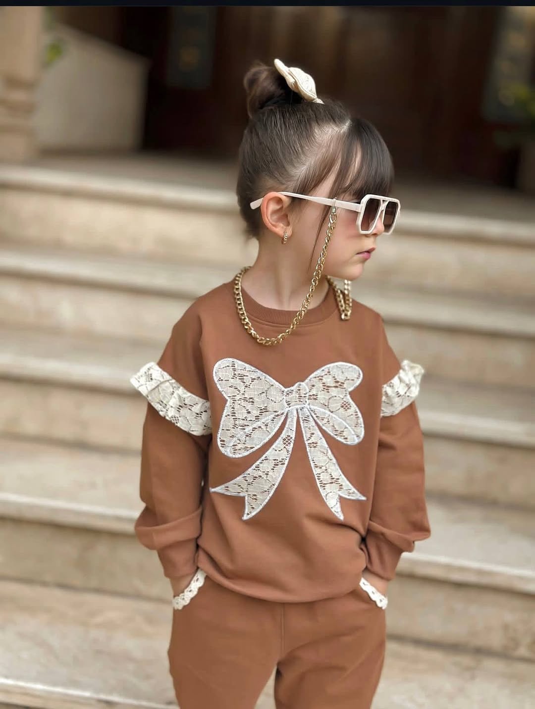 بلوز و شلوار دخترانه دانتل دوزی