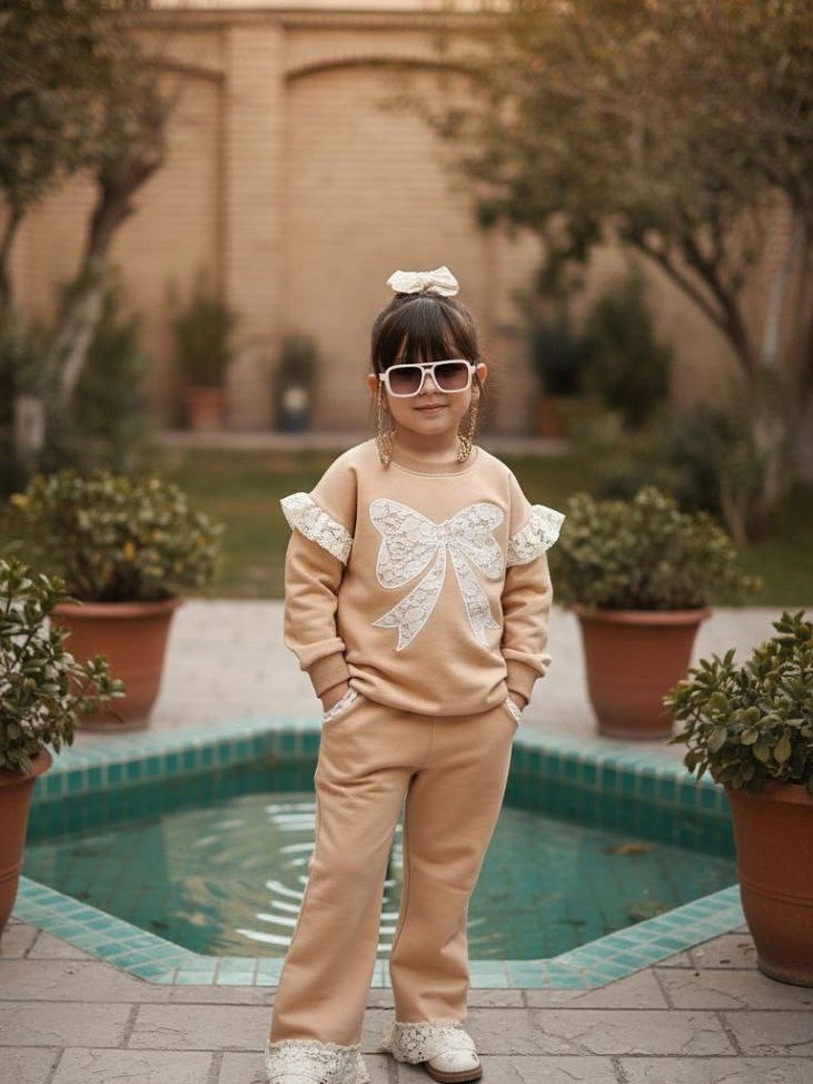 بلوز و شلوار دخترانه دانتل دوزی