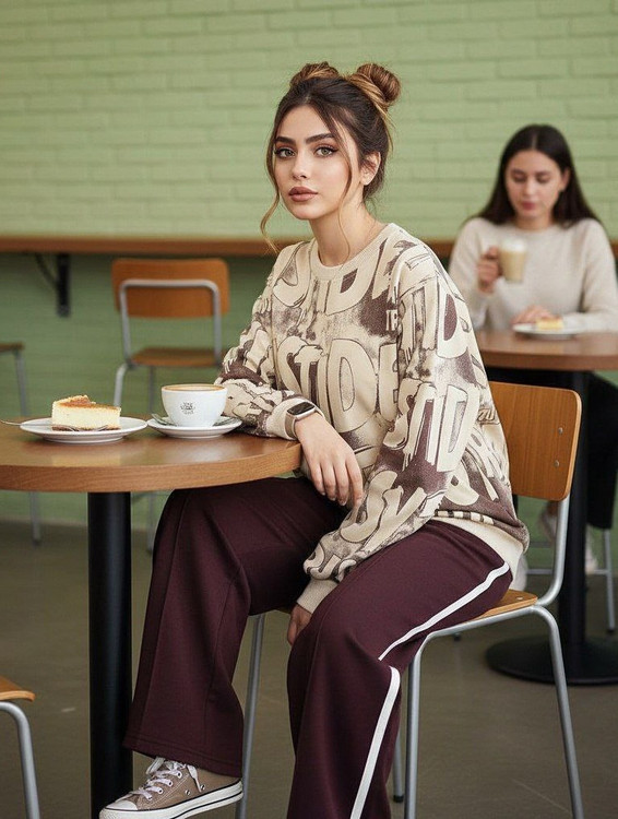 بلوز شلوار دورس نوجوان حروف انگلیسی